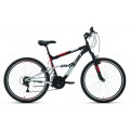 26" Велосипед ALTAIR MTB FS 26 1.0 (26" 18 ск. рост 18") 2020-2021, черный/красный, RBKT1F16E008